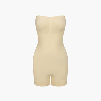 Trägerloser Bodysuit Sculpting Shapewear mit Shorts