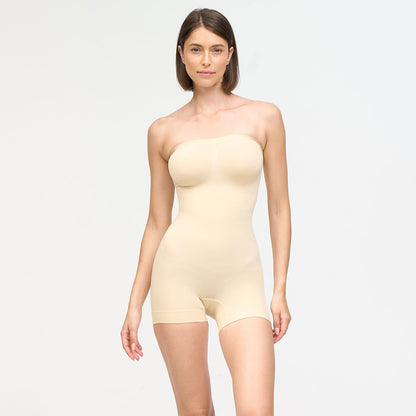 Trägerloser Bodysuit Sculpting Shapewear mit Shorts
