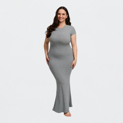 Ribbed T-Shirt Maxikleid