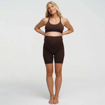 Seamless Umstandsshorts mit hohem Bund